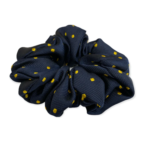 Equetech Polka Dot Scrunchie - Navy/Gold