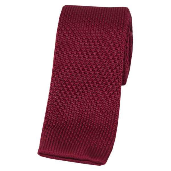 Sax Knitted Polyester Tie - Red