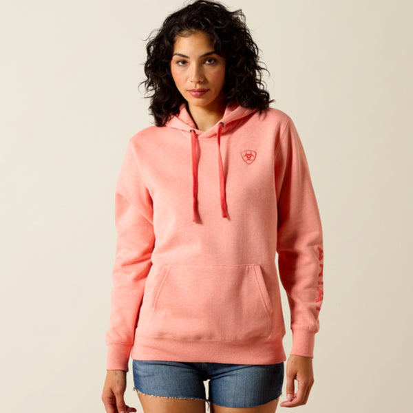 Ariat Ladies Logo 2.0 Hoodie - Peach Amber Heather