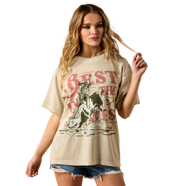 Ariat Ladies Bull Rider Arched T-Shirt - French Oak