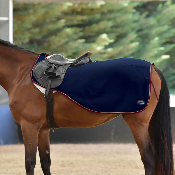 Weatherbeeta Anti-Static Fleece Quarter Sheet - Navy/Burgundy