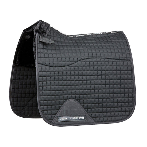 WeatherBeeta Prime Air-Tec Comfy Fleece Dressage Saddle Pad - Black