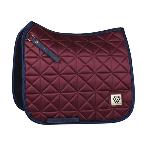 WeatherBeeta Satin Luxe Air-Tec Quilted Dressage Saddle Pad - Burgundy Burgundy