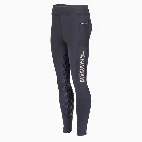 Aubrion Young Rider React Non-Stop Riding Tights - Shadow