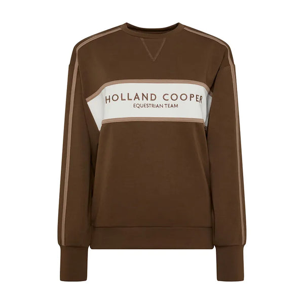 Holland Cooper Ladies Equestrian Crew Neck Sweat - Chestnut