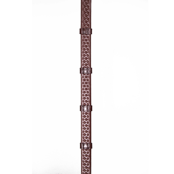 Henry James Saddlery Biothane Bio Grip Hybrid Rubber Reins With Leather Stoppers - Havanna