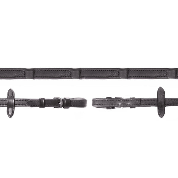 Schockemohle Durasoft Leather Covered Reins - Black
