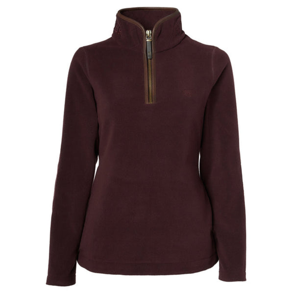 Holland Cooper Ladies Country Fleece Quarter Zip - Mulberry