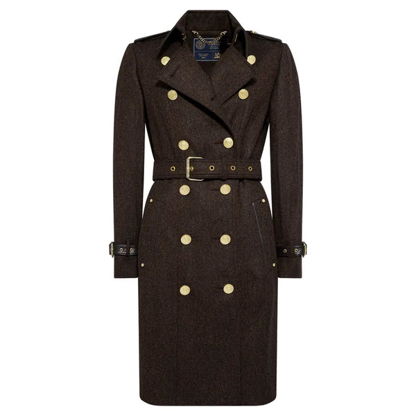 Holland Cooper Marlborough Trench Coat - Chocolate Herringbone