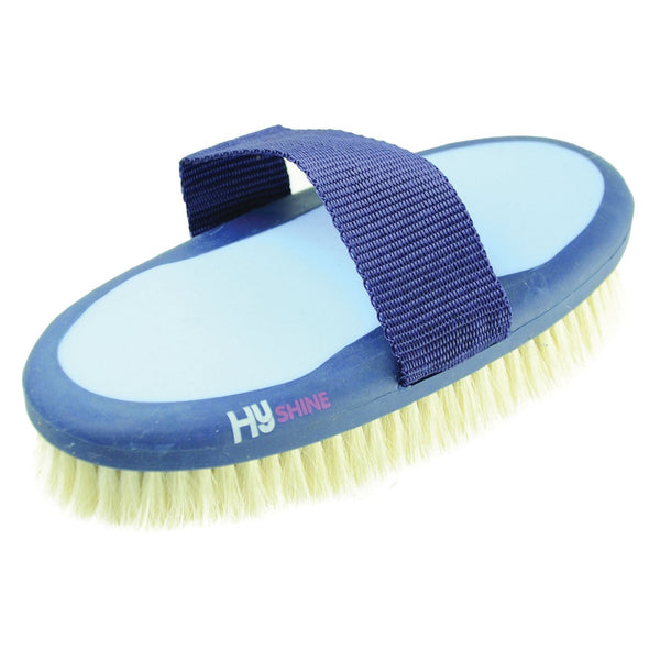 HySHINE Pro Groom Goat Hair Body Brush - Navy/Light Blue