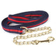 Hy Soft Webbing Lead Rein With Chain - Purple/ Black