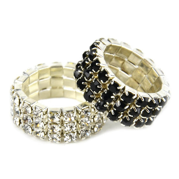 Lincoln Diamante Plaiting Bands - Black
