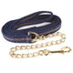 Hy Soft Webbing Lead Rein With Chain - Navy/Grey