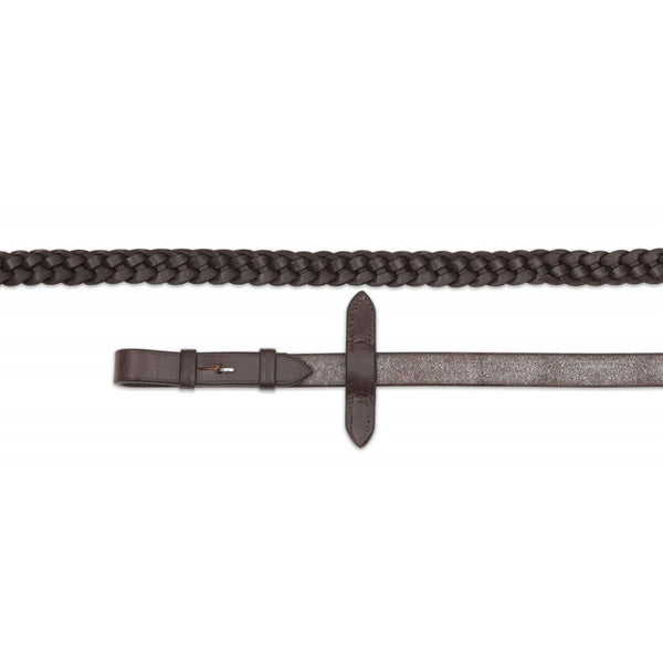 Velociti GARA Plaited Leather Reins - Havana