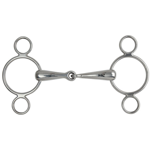Hollow Mouth Two Ring Gag Stainless Steel Bit