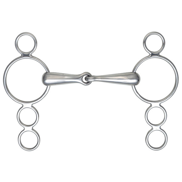 3 Ring Dutch Gag Stainless Steel Single Jointed Bit