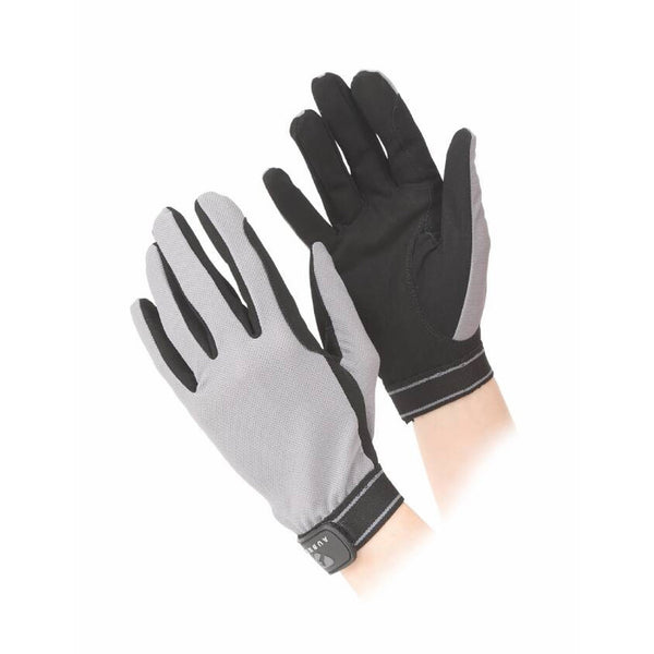 Aubrion Mesh Riding Gloves - Child Grey