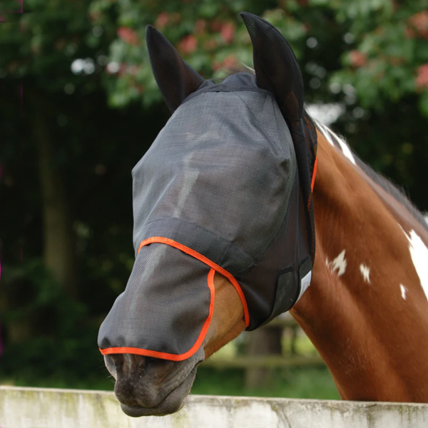 Equilibrium Field Relief Max Fly Mask - Black/Orange