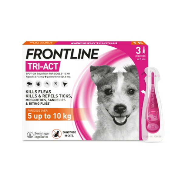 Frontline Tri-Act Spot On For Small Dogs 5-10kg