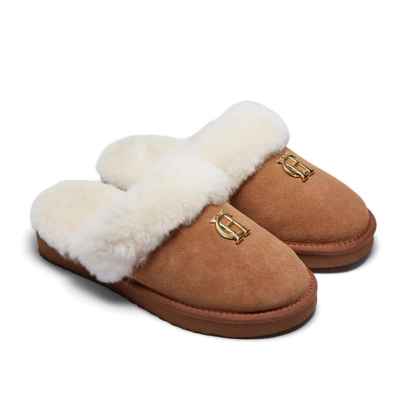 Holland Cooper Shearling Slipper - Tan