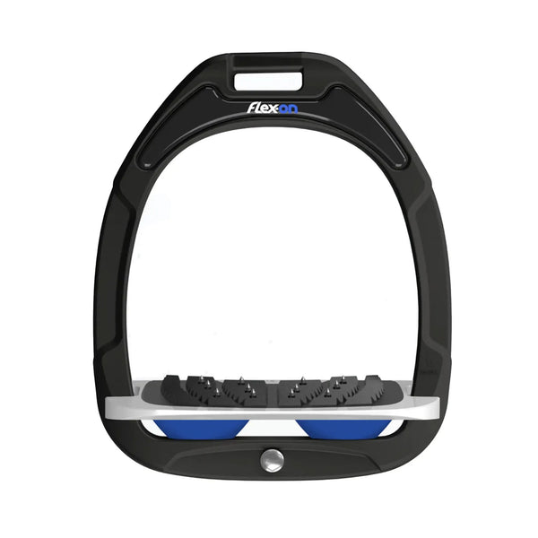 Flex-On Green Composite Inclined Ultra-Grip Stirrups - Grey/Royal
