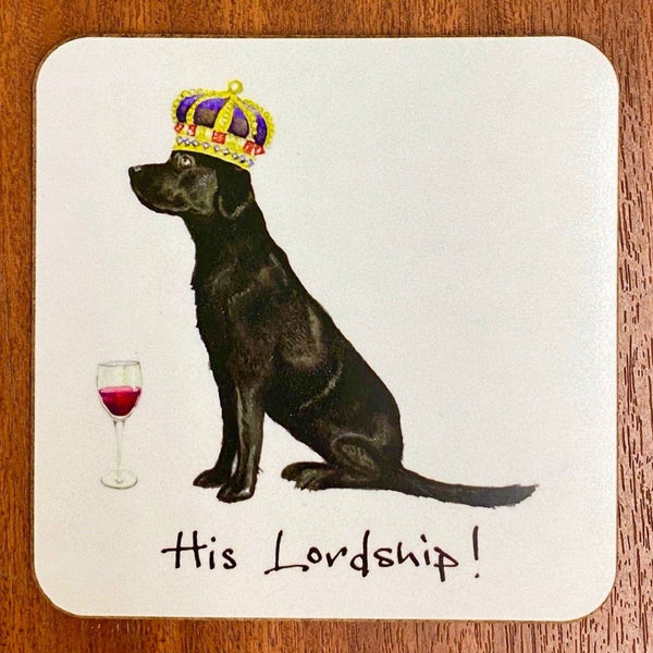 Orchid Designs Black Labrador His Lordship Coaster