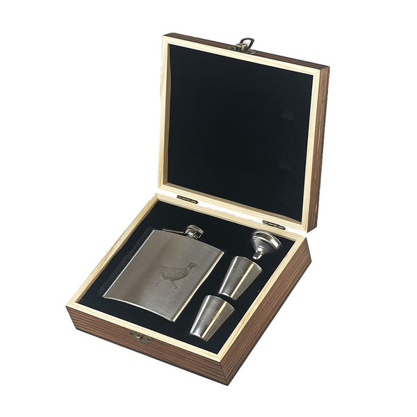 Selbrae House Pheasant Hip Flask and Cup Set