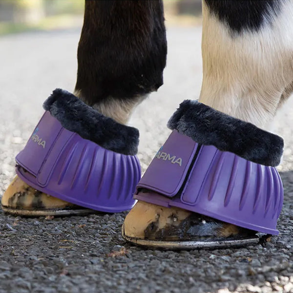 Shires Arma Fleece Topped Over Reach Boots - Purple