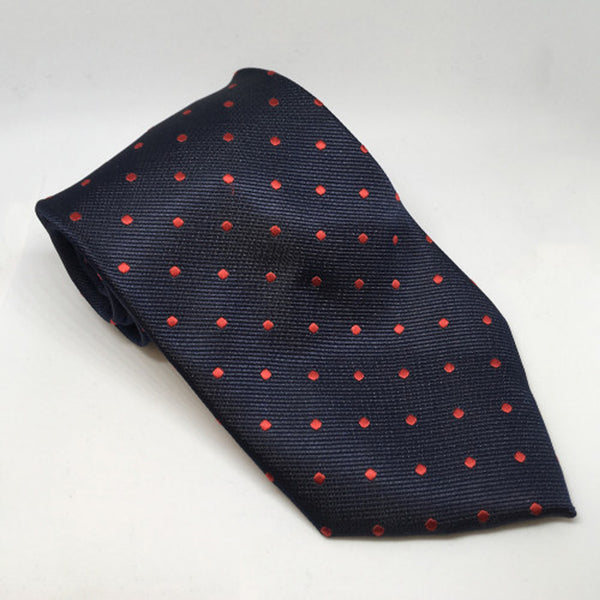 Equetech Adult Polka Dot Tie - Navy/Red