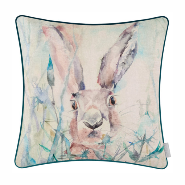 Voyage Maison Jack Rabbit Printed Piped Cushion - Blue