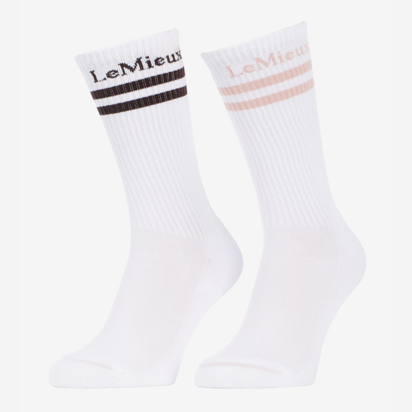 LeMieux Tall Crew Socks 2 Pack - White