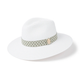 Hicks and Brown The Hemley Fedora Khaki Aztec Ribbon - White