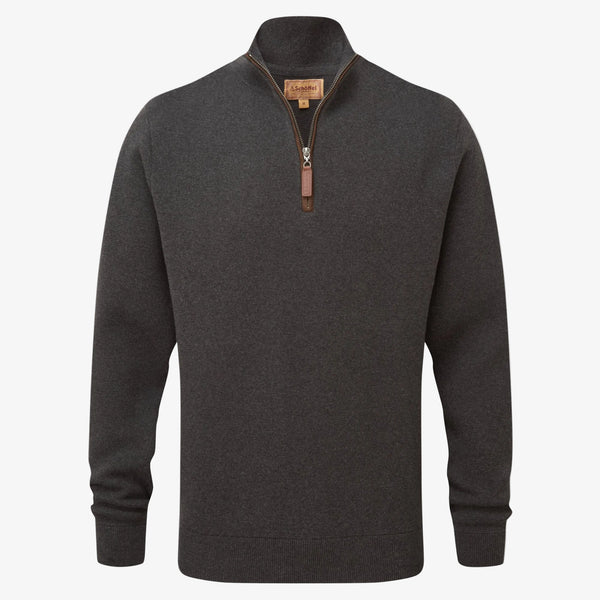 Schoffel Mens Marlow 1/4 Zip Jumper - Charcoal
