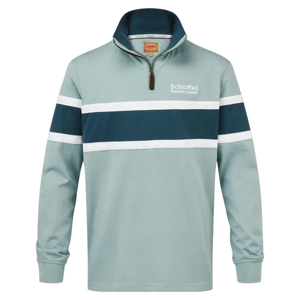 Schoffel Mens Exmouth Heritage Quarter Zip - Powder Blue