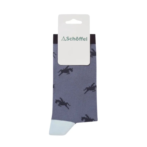 Schoffel Ladies Single Cotton Socks - Navy Horse