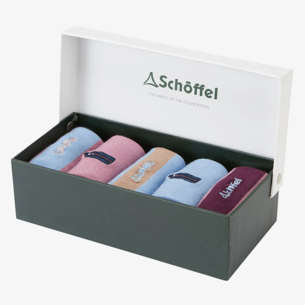 Schoffel Ladies Bamboo Sock Box 5 Pack - Lindon Mix