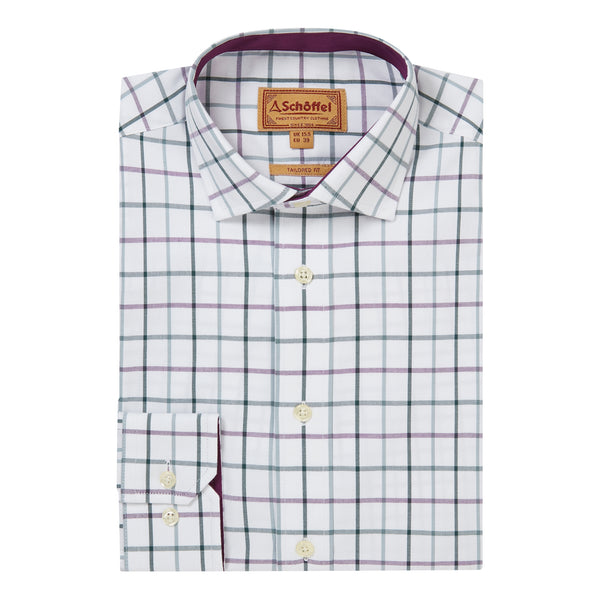 Schoffel Mens Baconsthorpe Tailored Shirt - Deep Purple Check
