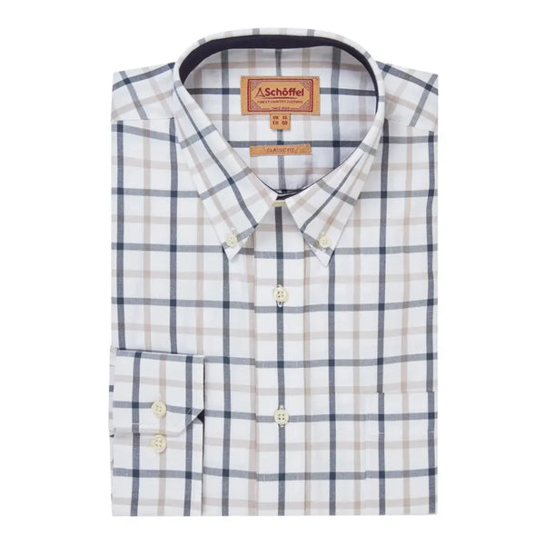 Schoffel Mens Brancaster Classic Shirt - Oxford Navy Check