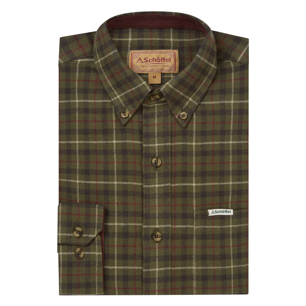 Schoffel Mens Akenham Shirt - Dark Khaki Green