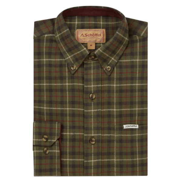 Schoffel Mens Akenham Shirt - Dark Khaki Green