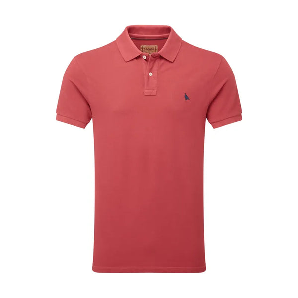 Schoffel Mens St Ives Garment Dyed Polo Shirt - Slate Red