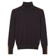 Holland Cooper Ladies Buttoned Knit Roll Neck - Chocolate