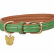 Digby and Fox Padded Leather Dog Collar - Green