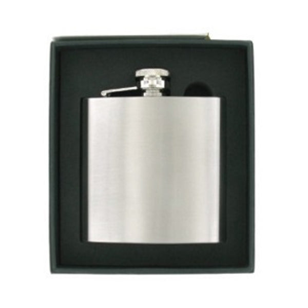 Sarome 6oz Brushed Steel Flask