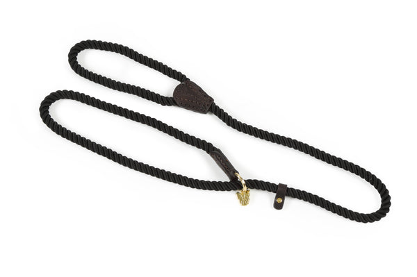 Digby and Fox Rope Slip Lead - Black