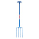 Red Gorilla 4-Prong T-Handle Manure Fork - Blue