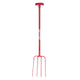 Red Gorilla 4-Prong T-Handle Manure Fork - Red