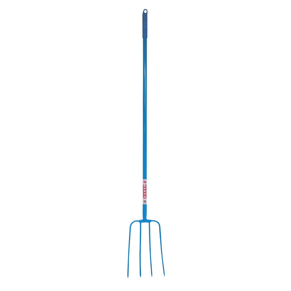 Red Gorilla 4-Prong Long Handle Manure Fork - Blue