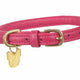Digby and Fox Rolled Leather Dog Collar - Pink