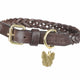 Digby and Fox Plaited Dog Collar - Brown